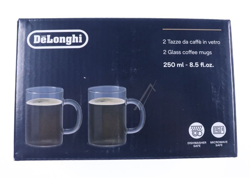 Delonghi AS00001755 Kaffeetasse - Dlsc320 hohe kaffeegläser, 250 ml, 2er-set