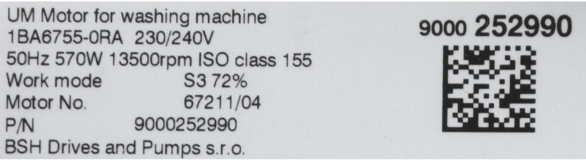 BSH Bosch Siemens 00144797 Waschmaschinenmotor - Motor