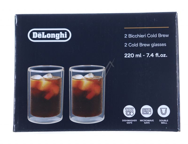 Delonghi AS00004171 Tasse - Dlsc324 doppelwandige cold brew gläser, 220 ml, 2er-set