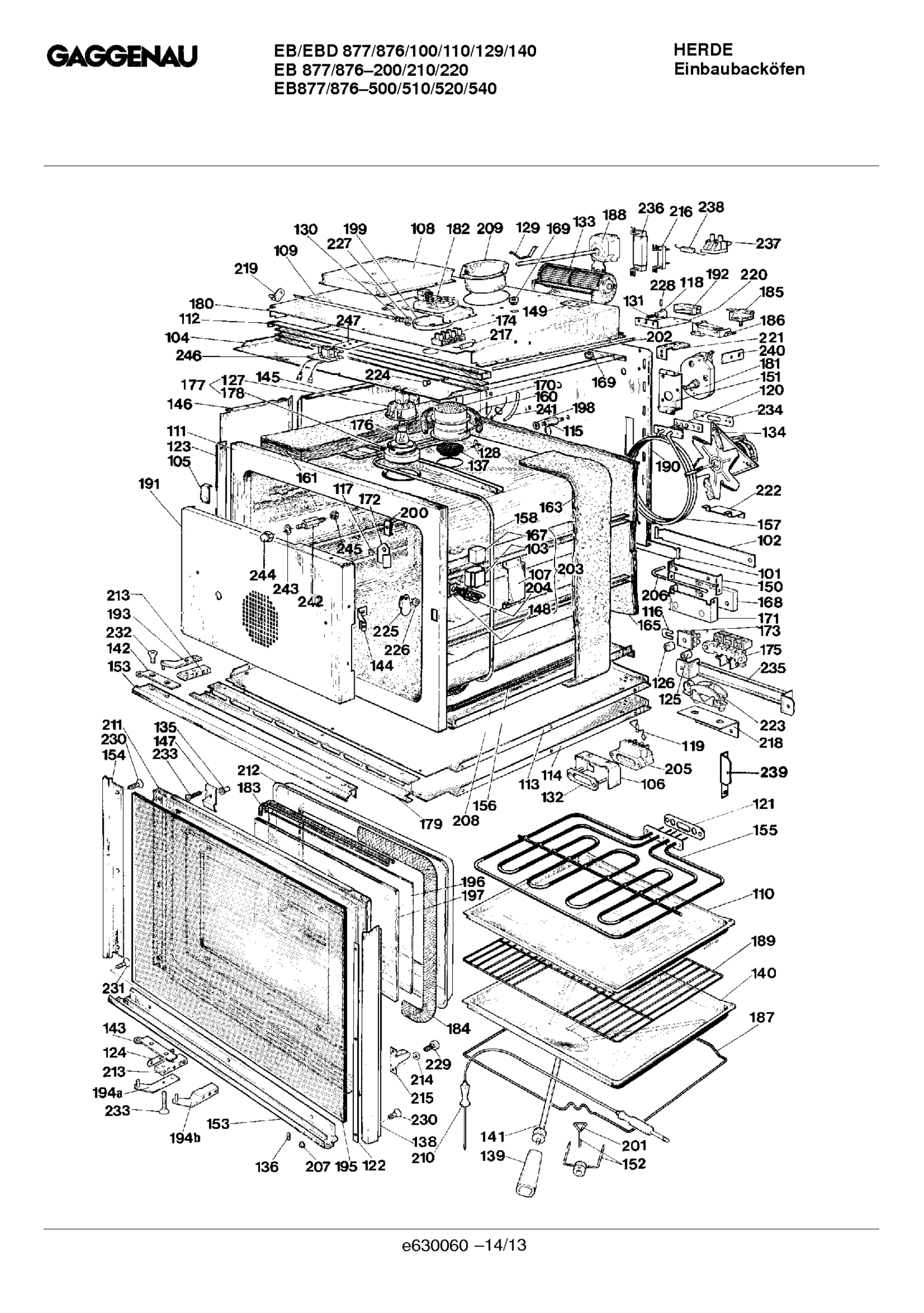 Explosionszeichnung Gaggenau EB876210(00)