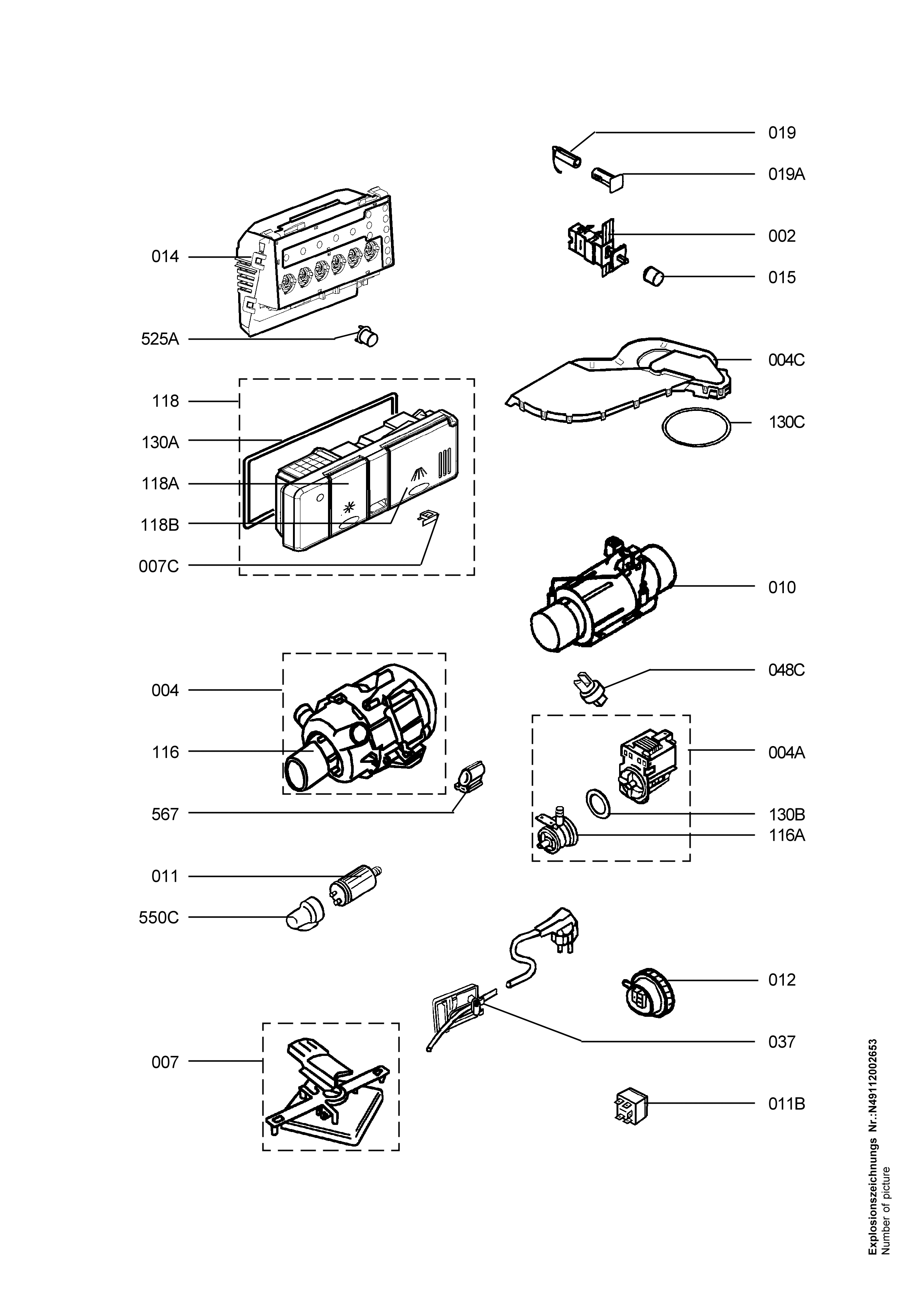 Explosionszeichnung AEG 91123614401 FAV44050UM