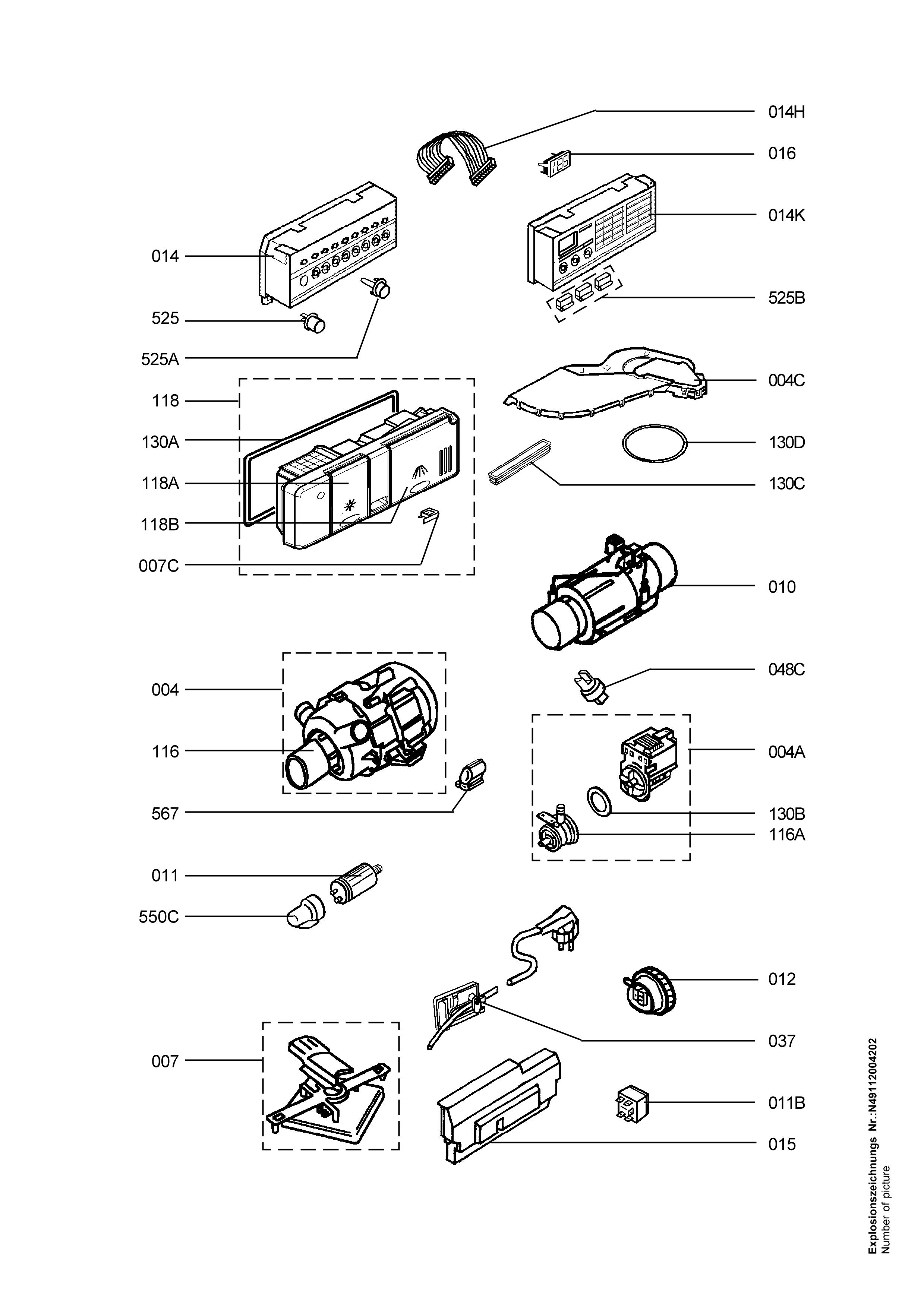 Explosionszeichnung AEG 91137301500 ESF 6270 X