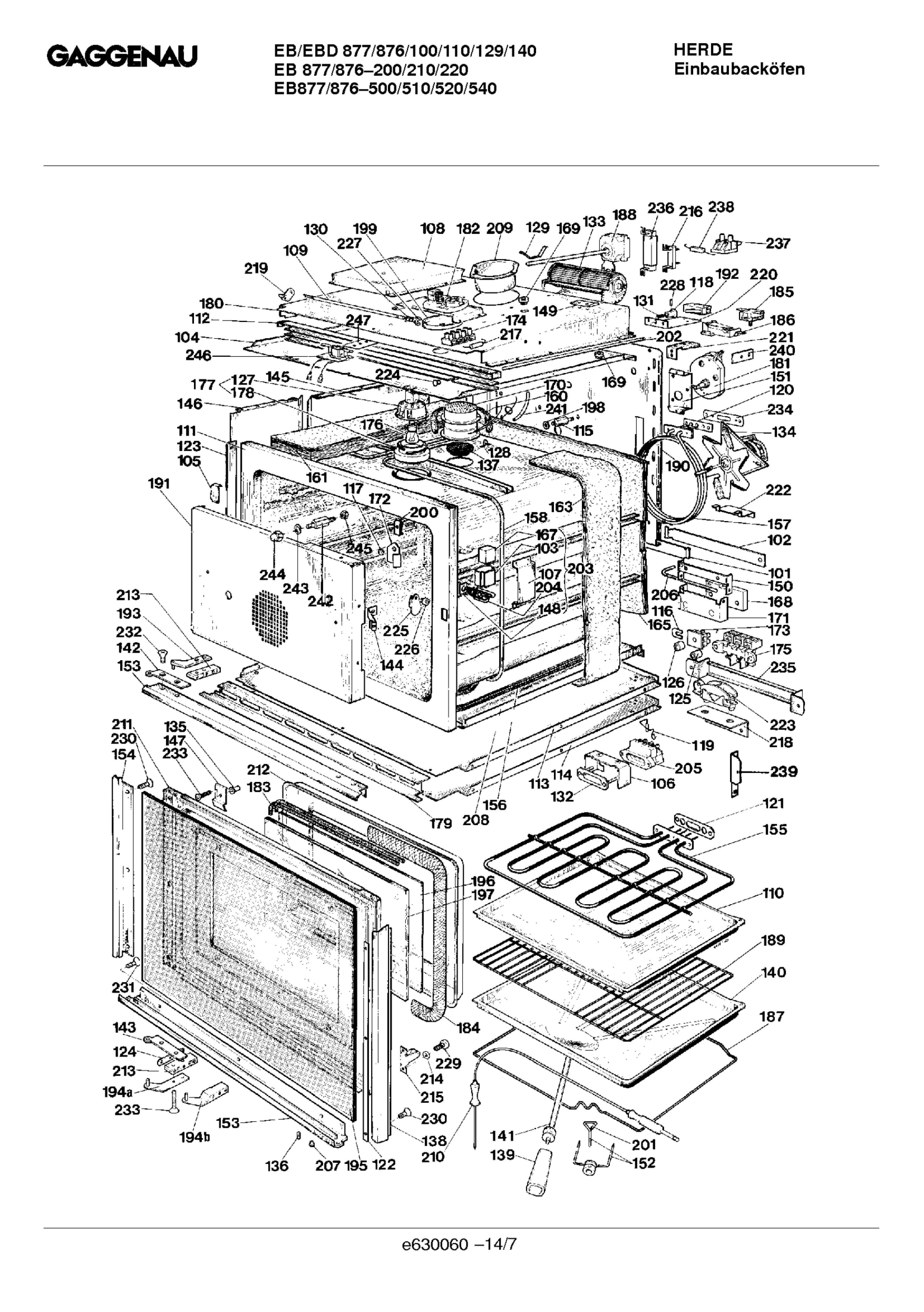 Explosionszeichnung Gaggenau EB876210(00)