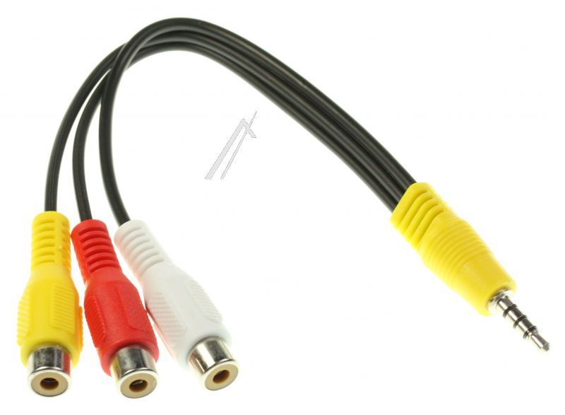 COM Cinch-Adapter - Av c kabel, 4pin 3.5mm klinkenstecker / 3x c buchse