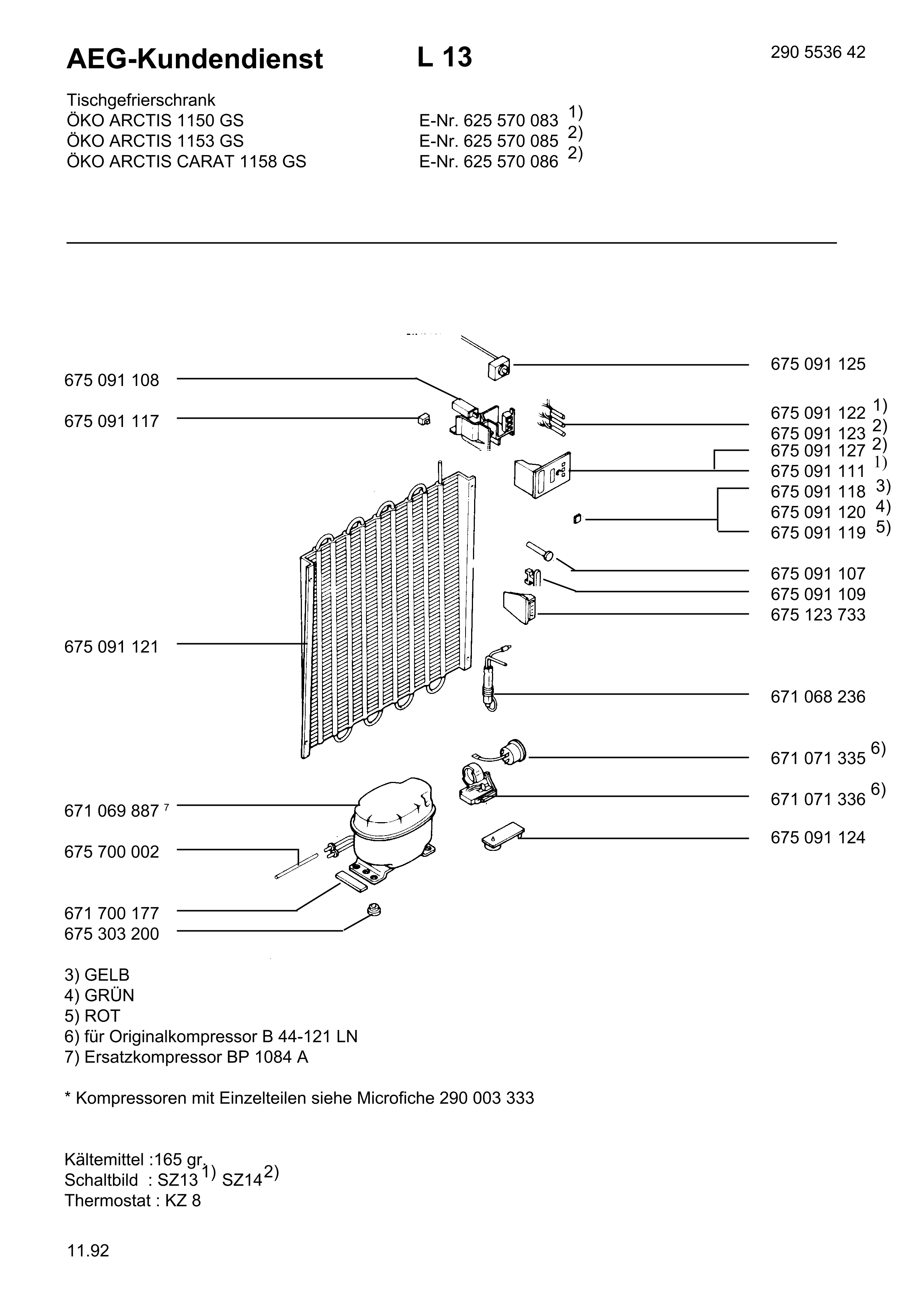 Explosionszeichnung AEG 62557008300 ARC1150 GS