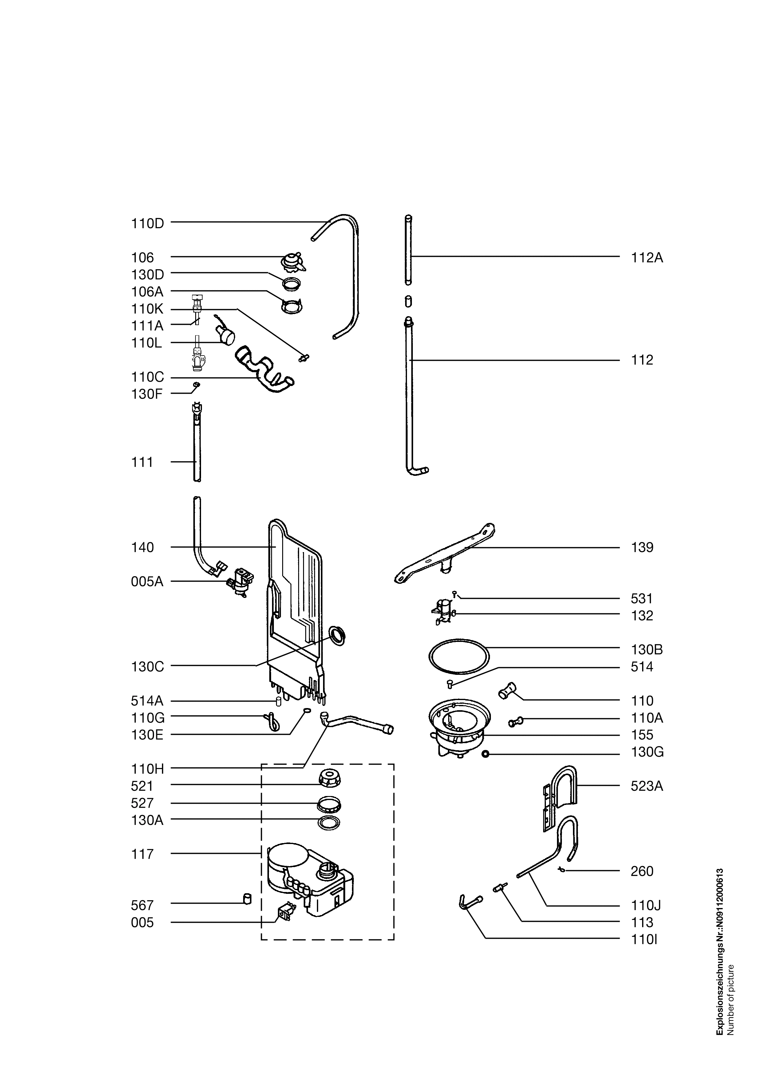 Explosionszeichnung AEG 91123234801 ESF661K