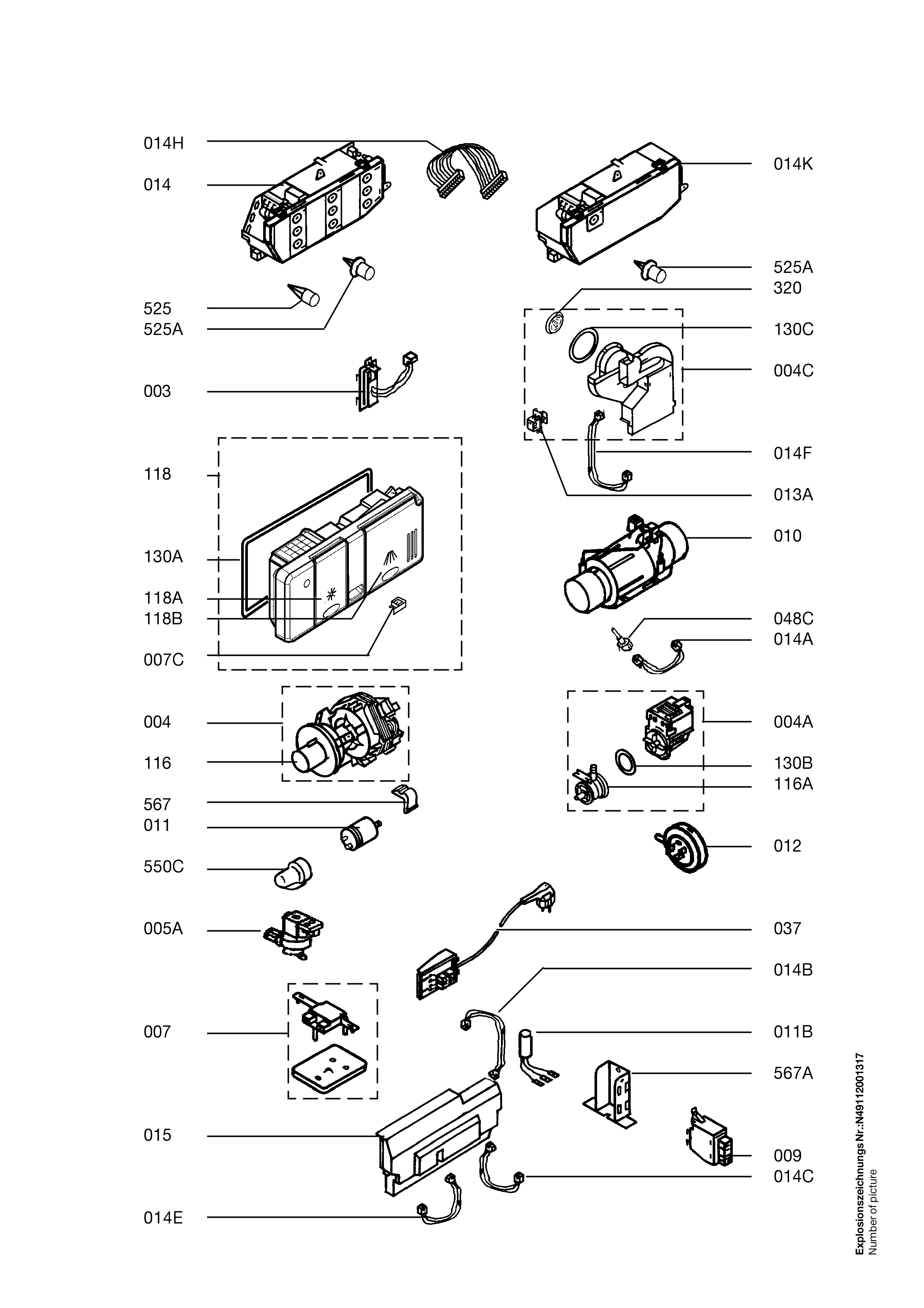 Explosionszeichnung AEG 91123452201 ESI 682 K