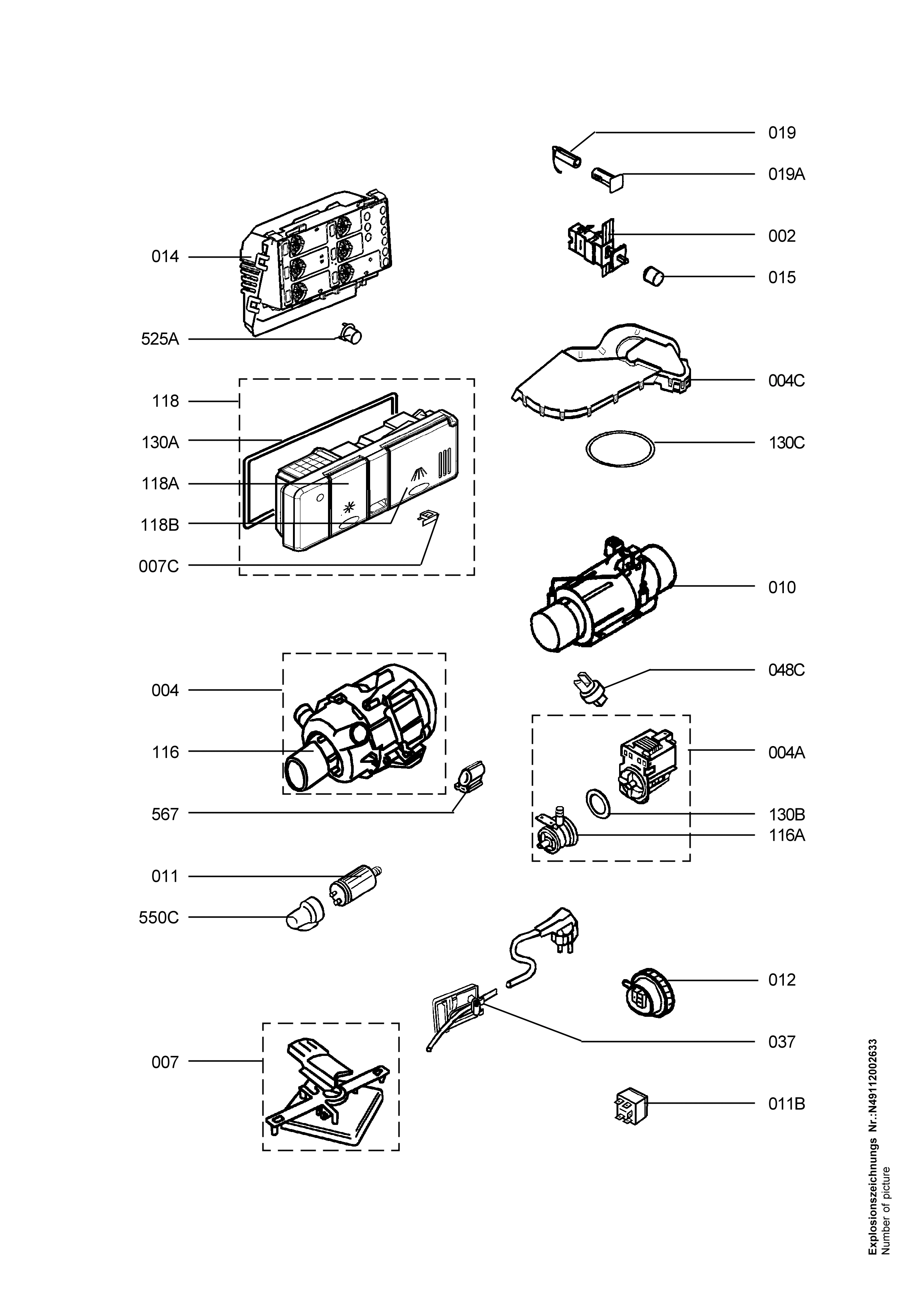 Explosionszeichnung AEG 91123255500 FAV50830M