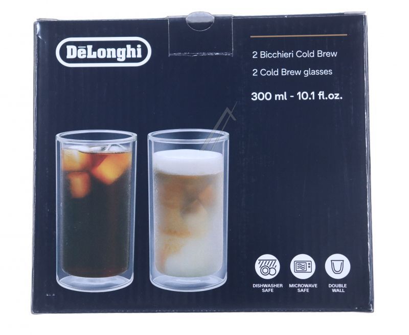 Delonghi AS00004179 Behälter - Dlsc325 doppelwandige cold brew gläser, 300 ml, 2er-set