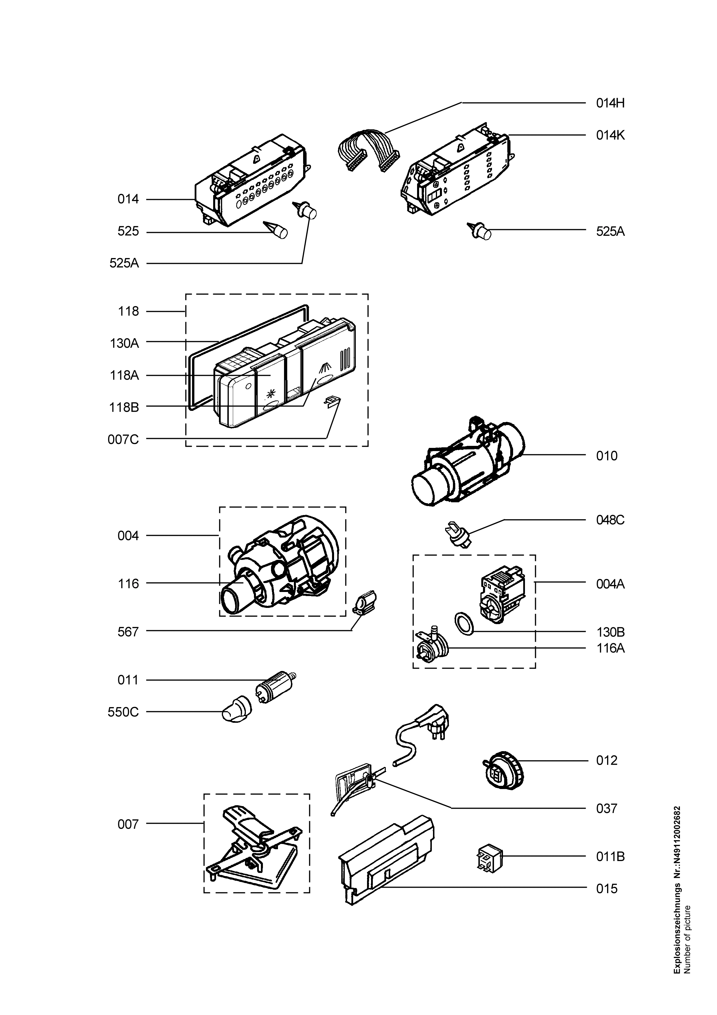 Explosionszeichnung AEG 91123228303 FAV6071 M