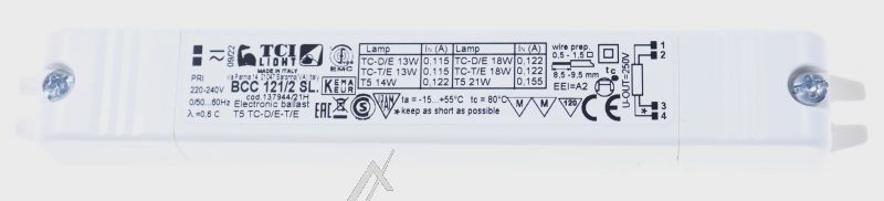 Elica BLT0084310 - Starter ballast passend für neon 21w