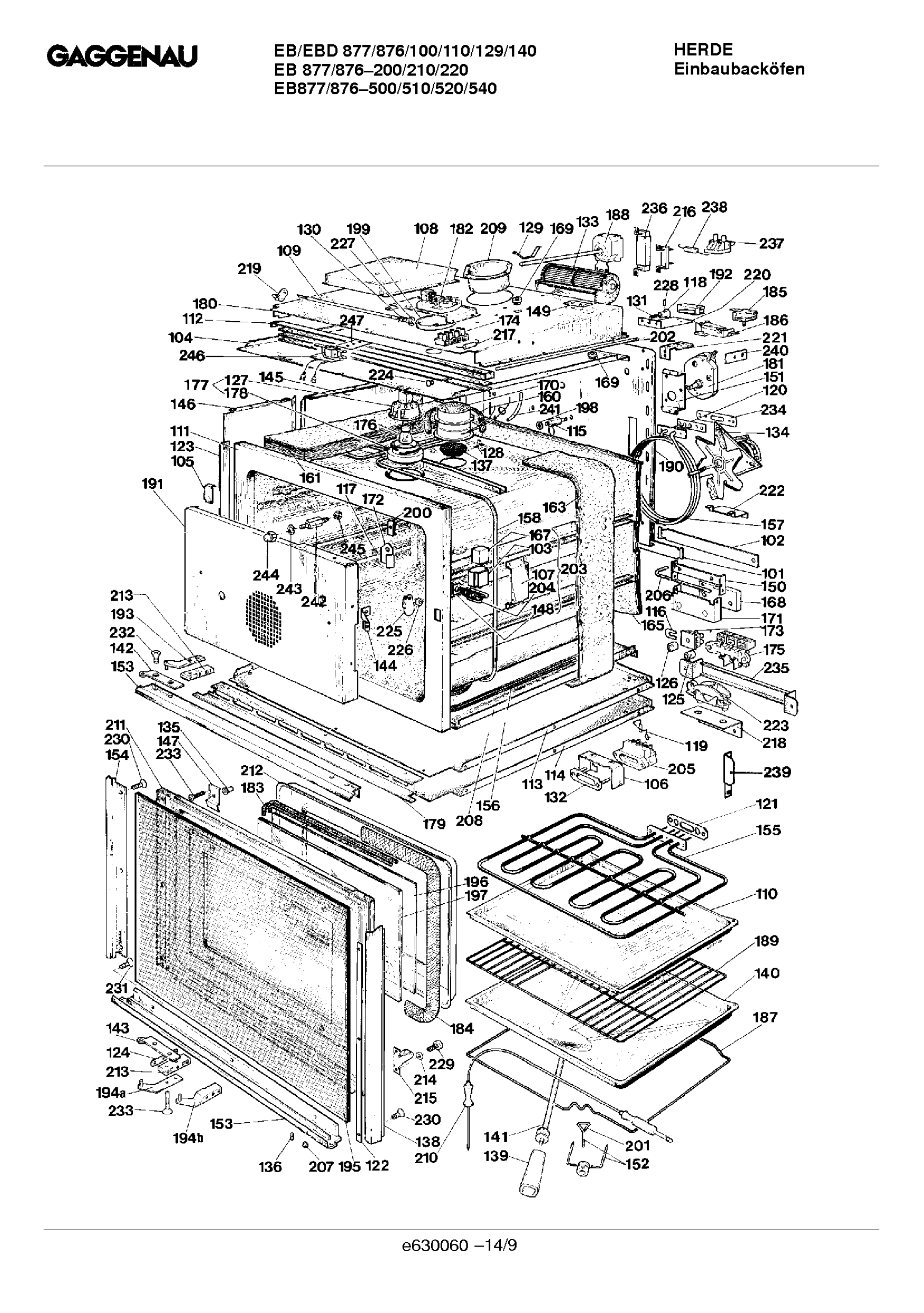 Explosionszeichnung Gaggenau EB876210(00)