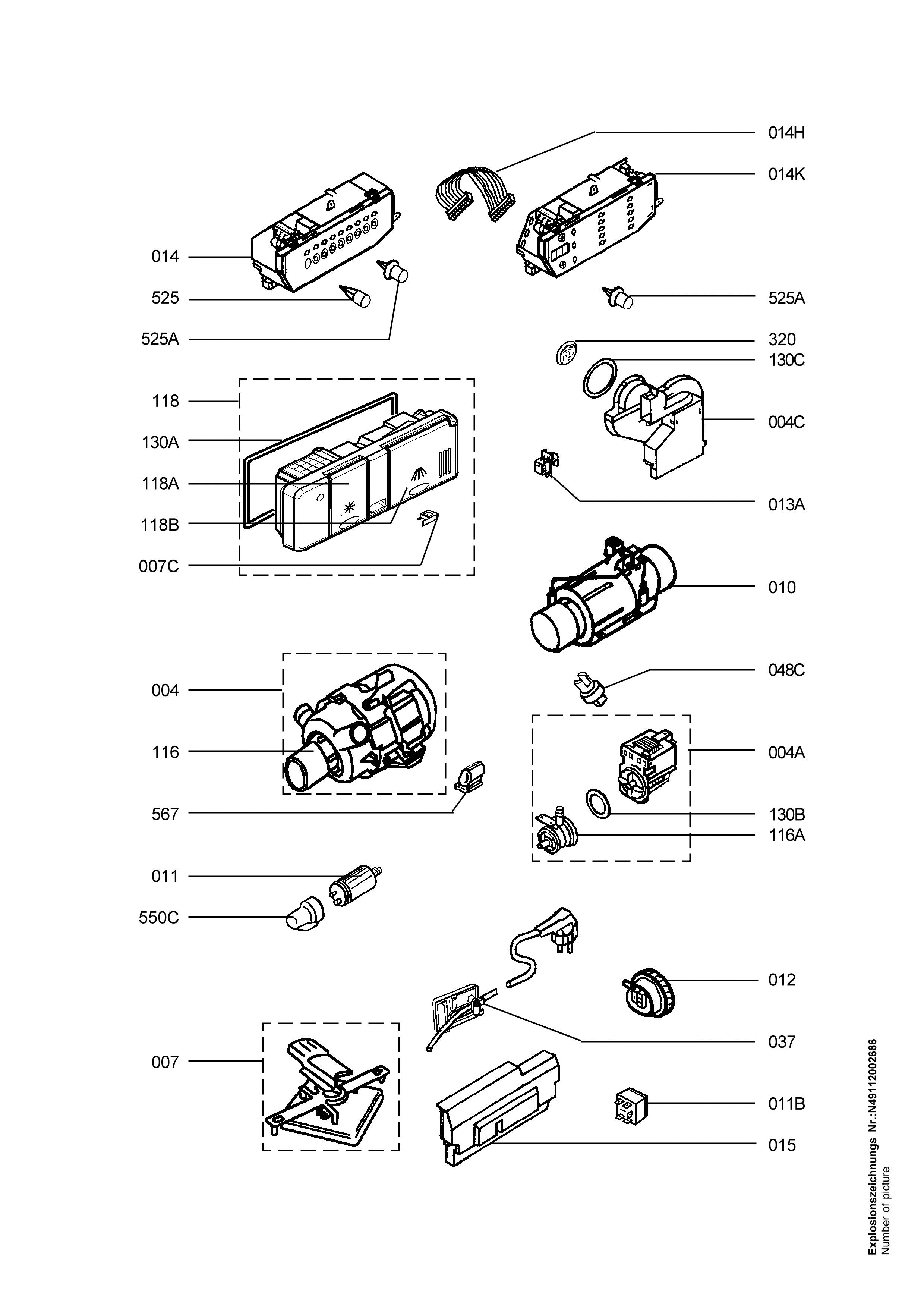 Explosionszeichnung AEG 91123231703 FAV6081 -W